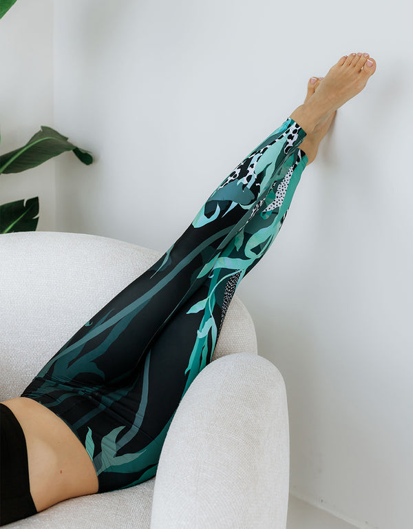 Printed leggings for women Green Flow