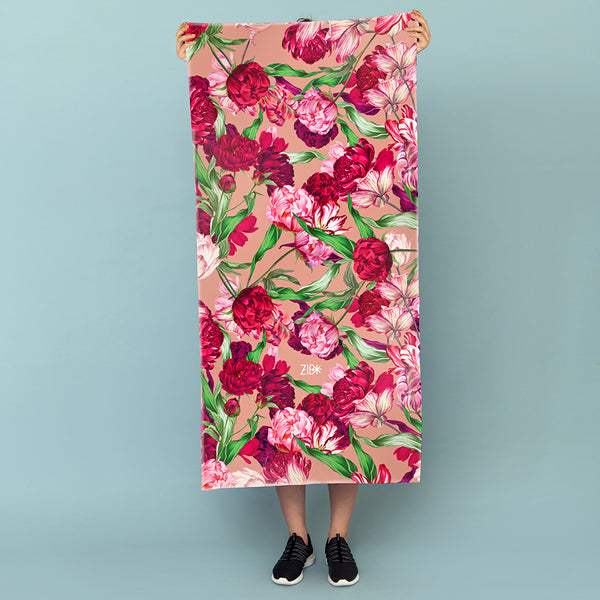 Beach towel Peonies