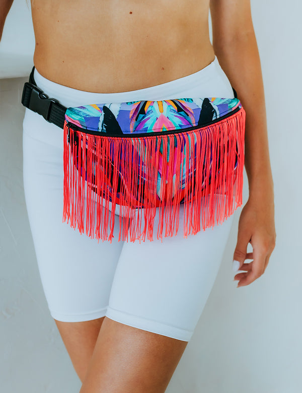 Bum bag with fringe - Neon