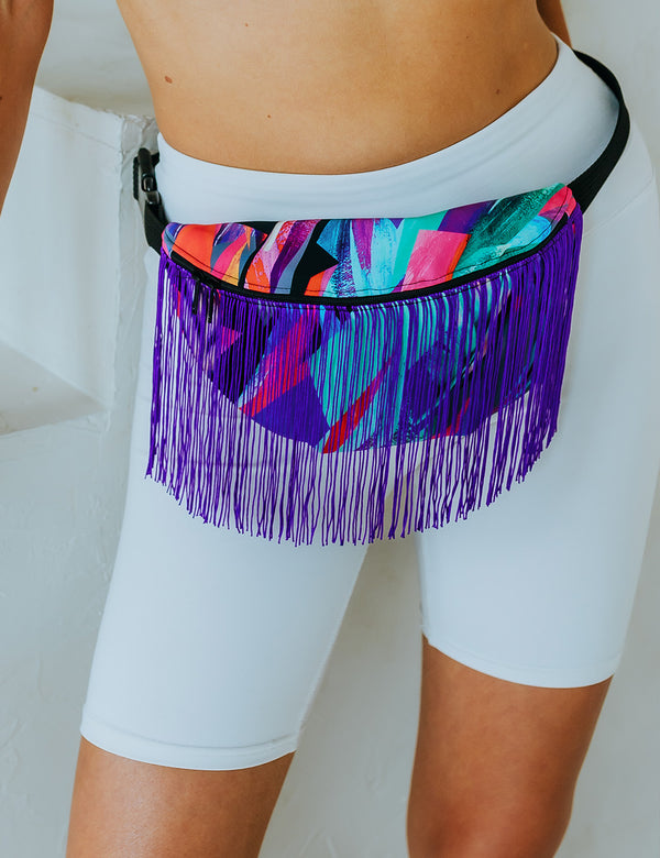 Bum bag with fringe - Purple