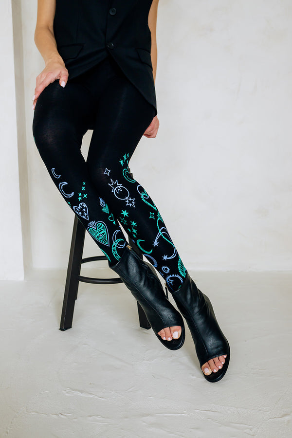 Black jersey leggings for women Magic