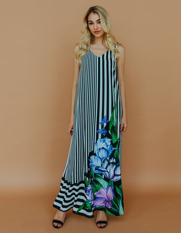 Chiffon maxi dress - Garden