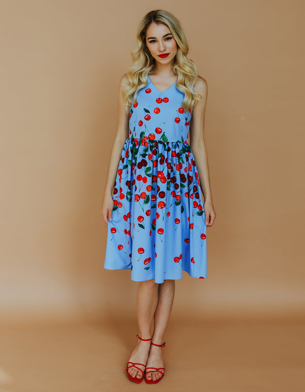 Dress with detachable bows - Cherry