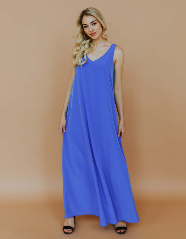 Chiffon maxi dress - Blue