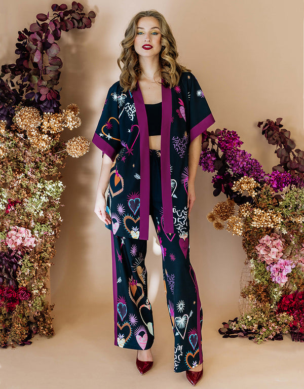 Printed kimono - Golden Heart