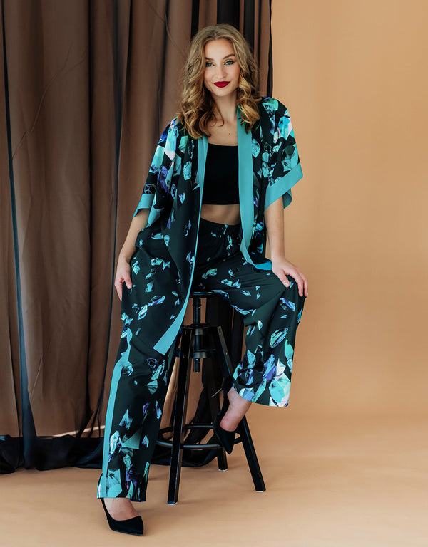 Printed kimono - Emerald Treasures