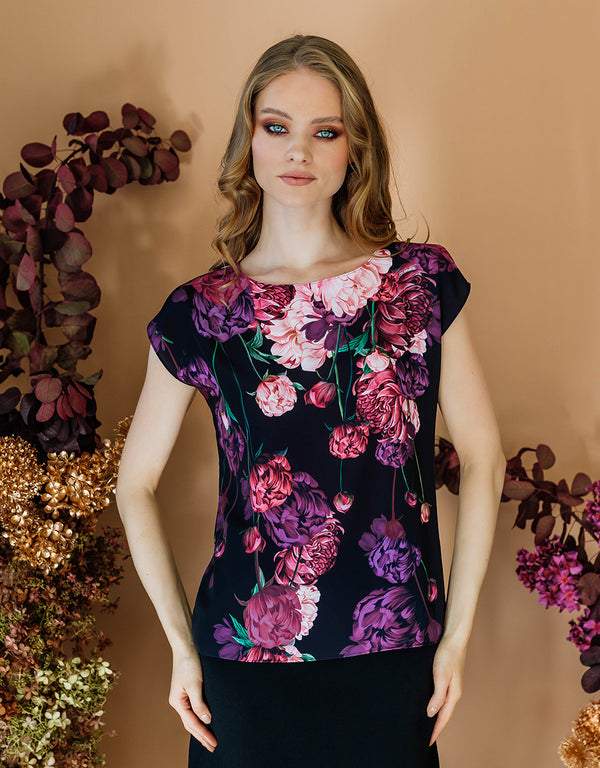 Chiffon top - Peonies